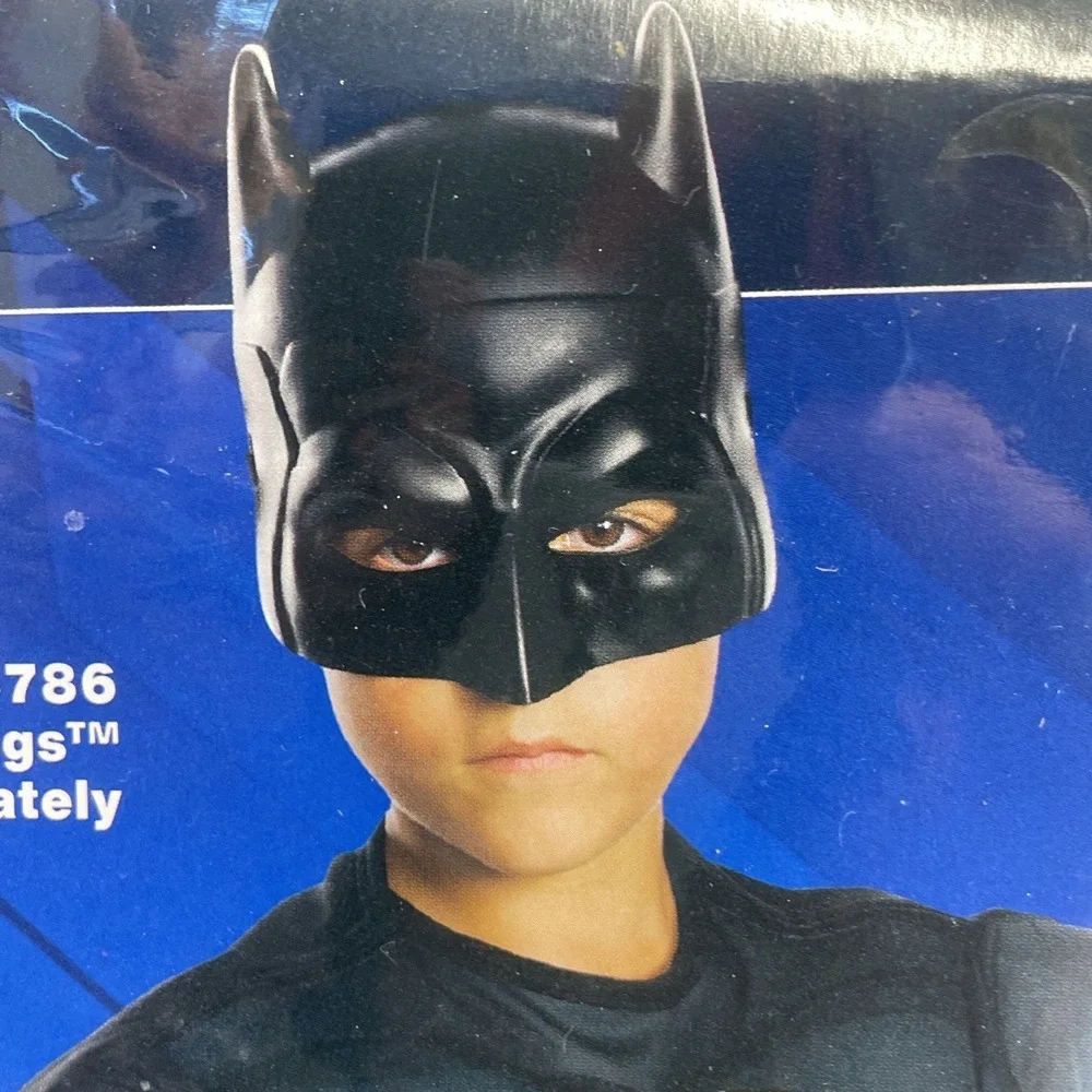 New‎ DC Comic Batman Deluxe Costume Kids L 12-14 Padded Jumpsuit Belt Cape Mask